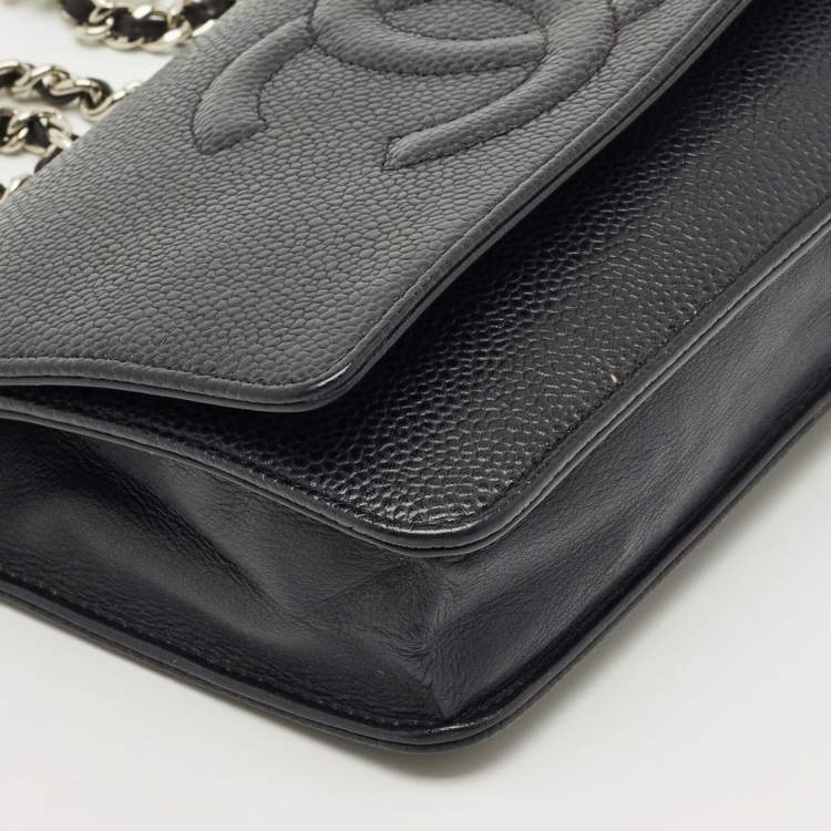Pre Owned Chanel Black Caviar Leather CC WOC Bag