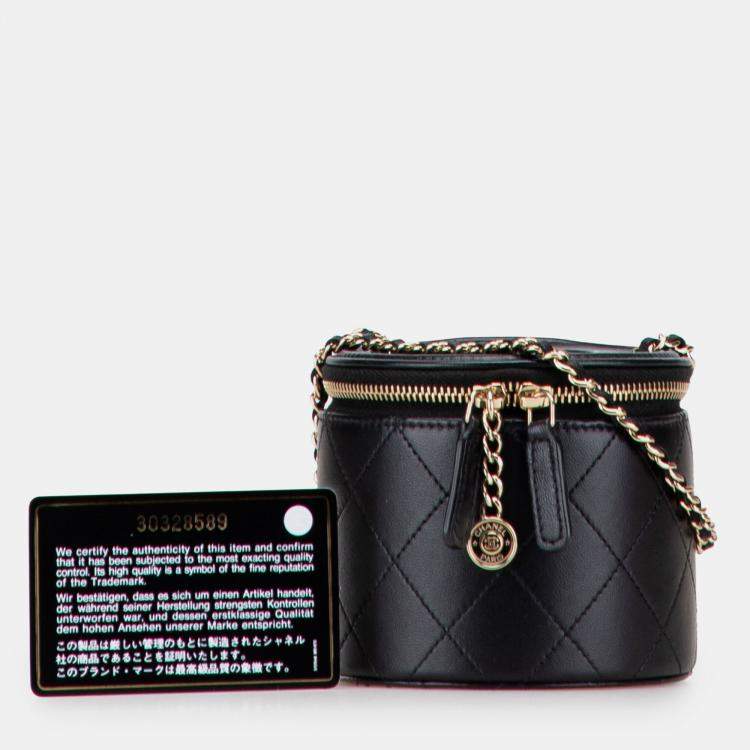 Pre Owned Chanel Quilted Lambskin Chain and Charm Vanity Case