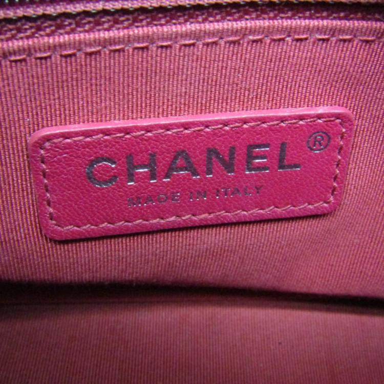 Pre Owned Chanel Gabriel De Chanel Small Leather Shoulder Bag Black Navy