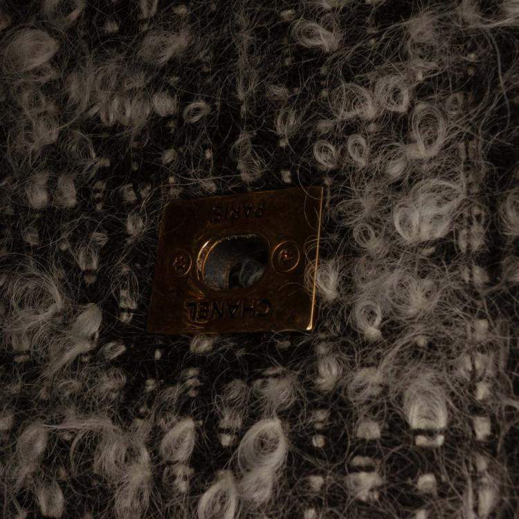 Pre Owned Chanel Black CC Quilted Calfskin Tweedy Shopping Tote