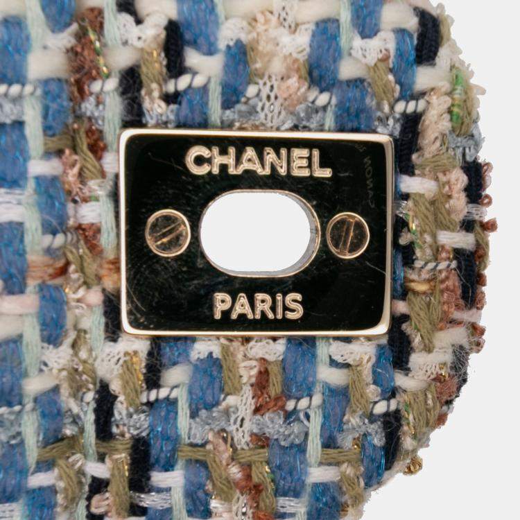 Pre Owned Chanel Multicolor Medium Classic Multicolor Tweed Double Flap