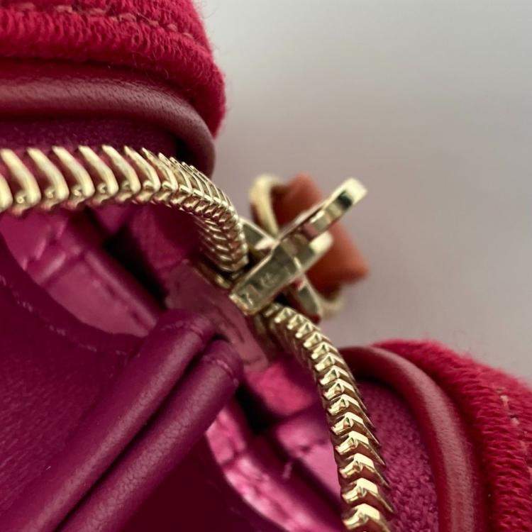 Pre Owned Chanel Coco Mark Cc Filigree Orange/Red Canvas Leather 2-Way Chain Shoulder Vanity Bag
