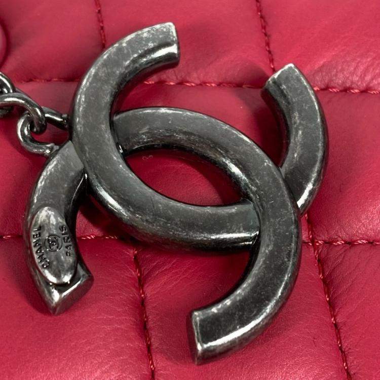 Pre Owned Chanel Handbag  Shoulder Bag  Cc  Coco Mark  Matelasse  Quilted  2-Way Chain  Tote Lambskin  Pink