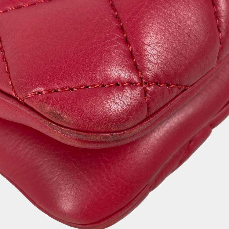 Pre Owned Chanel Handbag  Shoulder Bag  Cc  Coco Mark  Matelasse  Quilted  2-Way Chain  Tote Lambskin  Pink