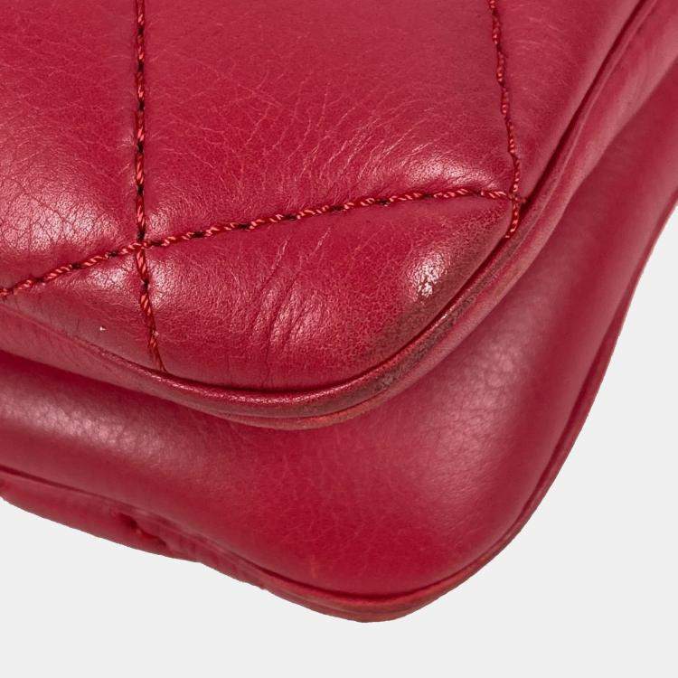 Pre Owned Chanel Handbag  Shoulder Bag  Cc  Coco Mark  Matelasse  Quilted  2-Way Chain  Tote Lambskin  Pink