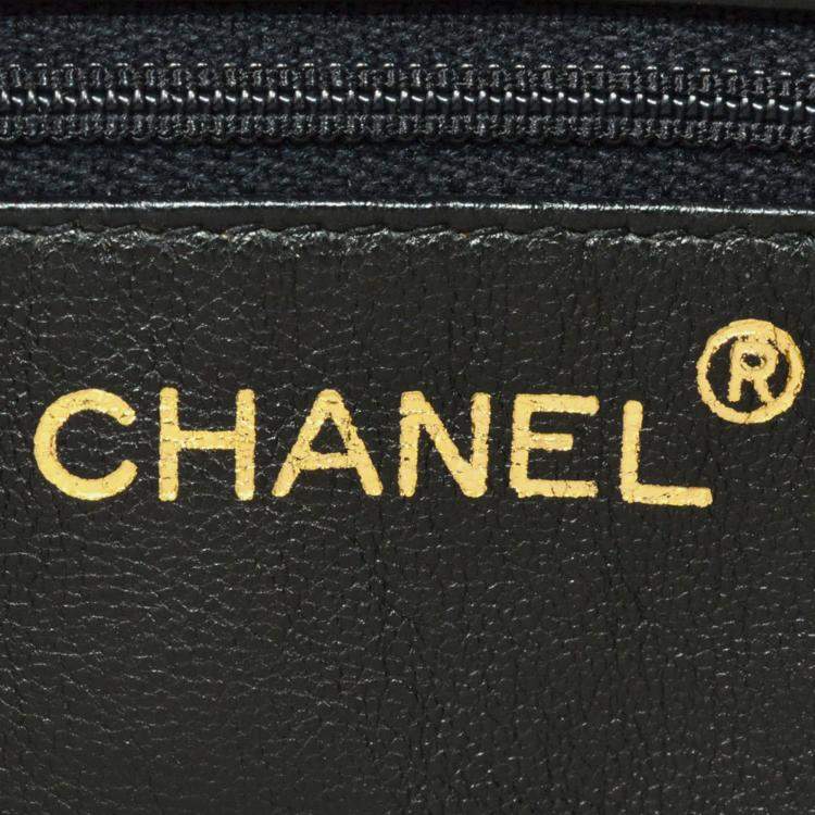 Pre Owned Chanel Coco Mark Matelasse Chain Shoulder Bag Caviar Skin Black