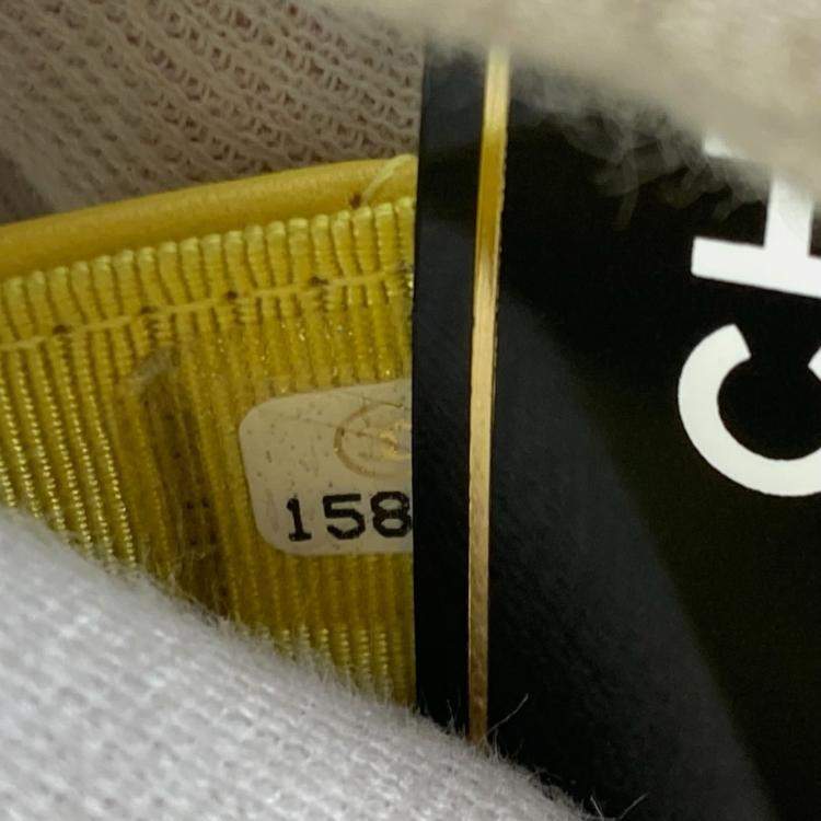 Pre Owned Chanel Cc Coco Mark Matelasse Quilted Chain Wallet/Long Wallet Lambskin  Yellow