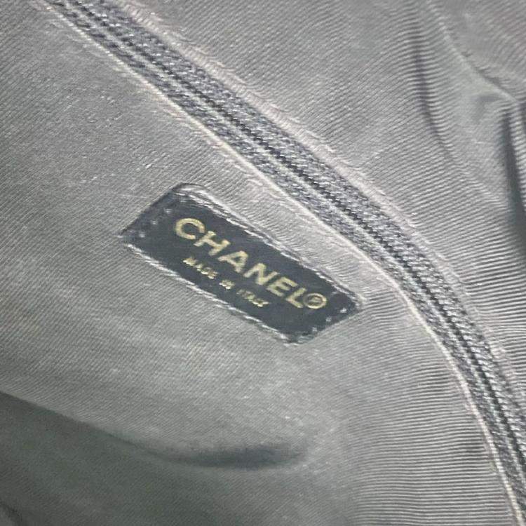 Pre Owned Chanel Cc Coco Mark Matelasse Quilted Double Chain Tote Bag Shoulder Caviar Skin Black