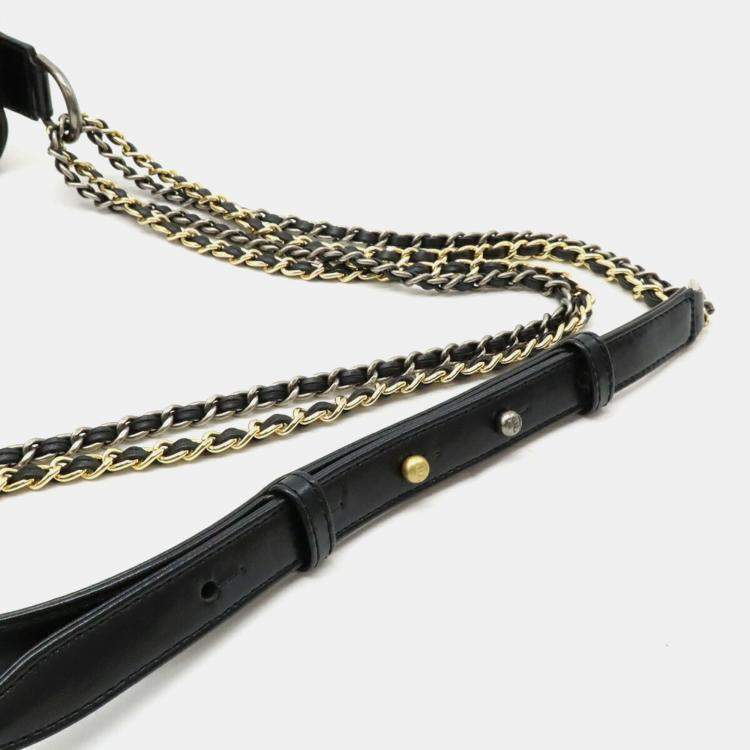 Pre Owned Chanel Gabrielle De Chanel Matelasse Large Hobo Chain Shoulder Bag In Two-Tone Calfskin Pink Beige