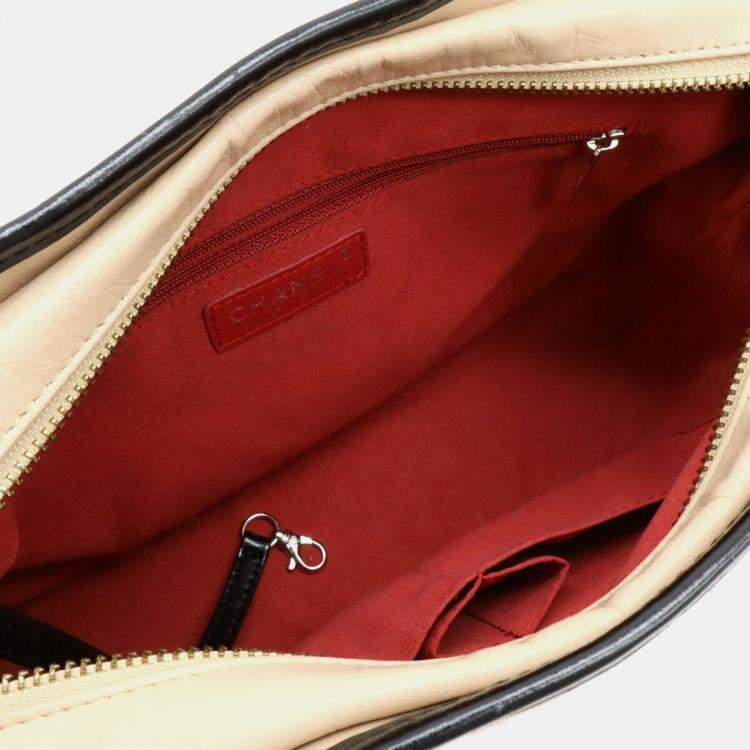 Pre Owned Chanel Gabrielle De Chanel Matelasse Large Hobo Chain Shoulder Bag In Two-Tone Calfskin Pink Beige