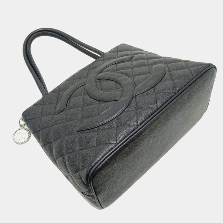Pre Owned Chanel Reissue Tote Handbag Caviar Leather Black