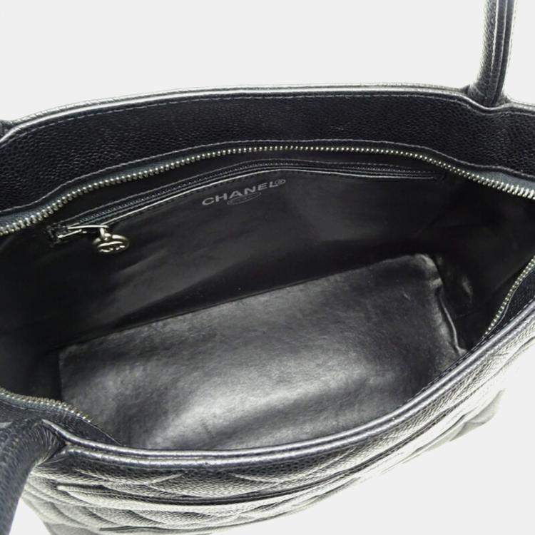 Pre Owned Chanel Reissue Tote Handbag Caviar Leather Black