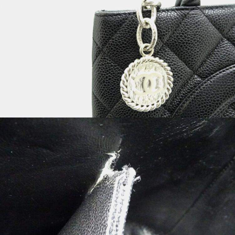 Pre Owned Chanel Reissue Tote Handbag Caviar Leather Black