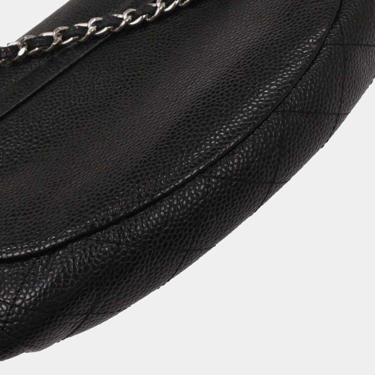 Pre Owned Chanel Black Calfskin Half-Moon WOC Wallet On Chain