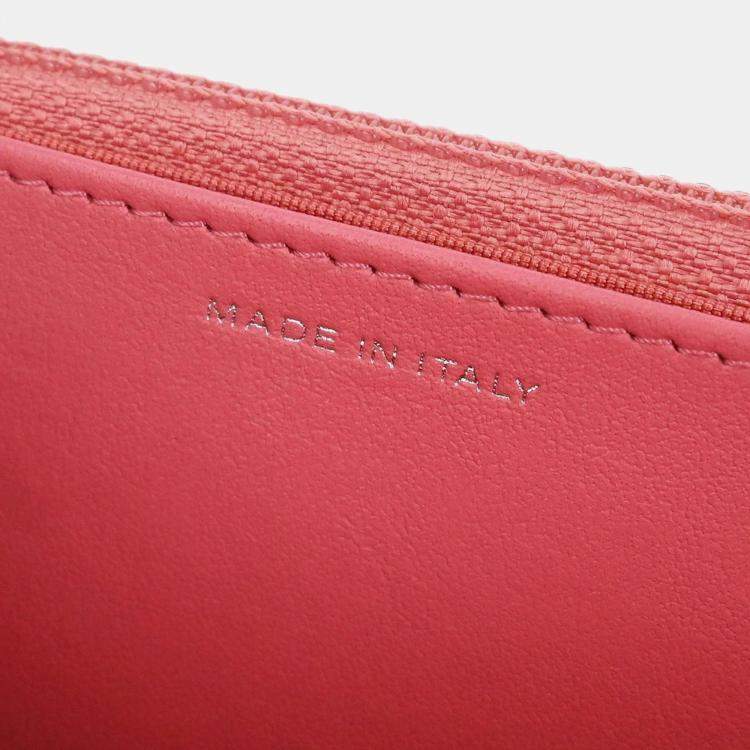 Pre Owned Chanel Pink Tweed Mademoiselle Lock Classic WOC Wallet On Chain