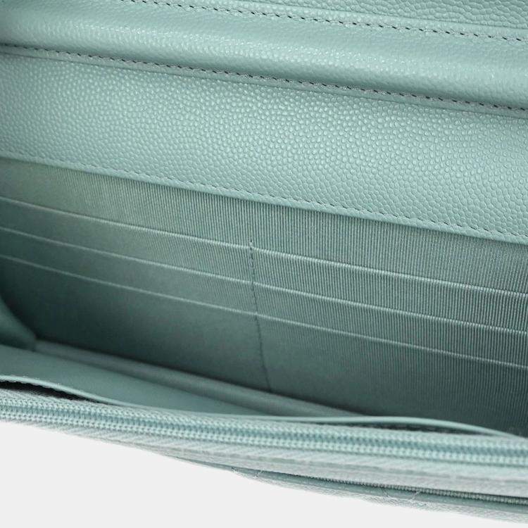 Pre Owned Chanel Light Blue Calfskin Classic WOC Wallet On Chain