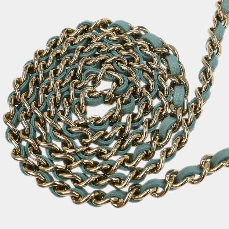 Pre Owned Chanel Light Blue Calfskin Classic WOC Wallet On Chain