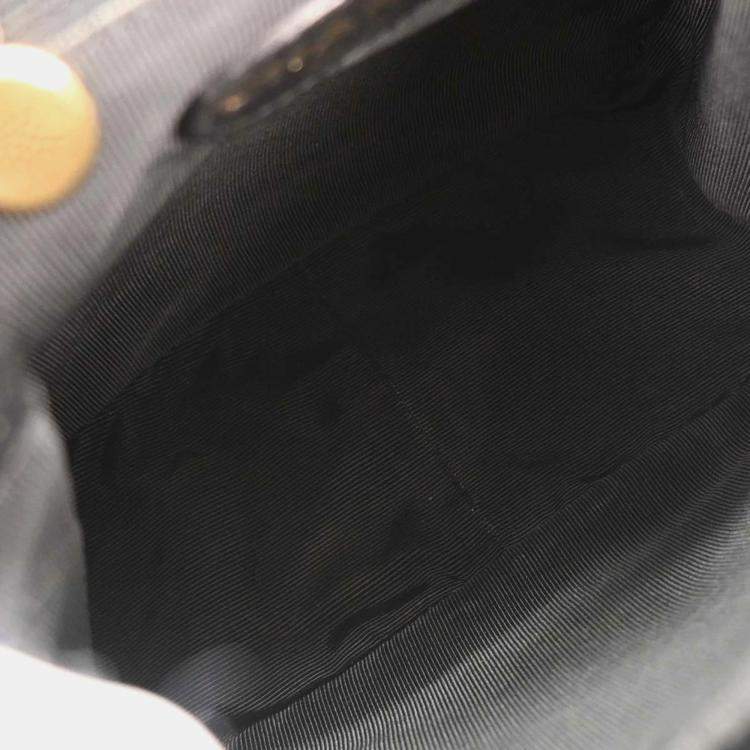 Pre Owned حقيبة ظهر شانيل سوداء جلد عجل ثلاثية سي سي