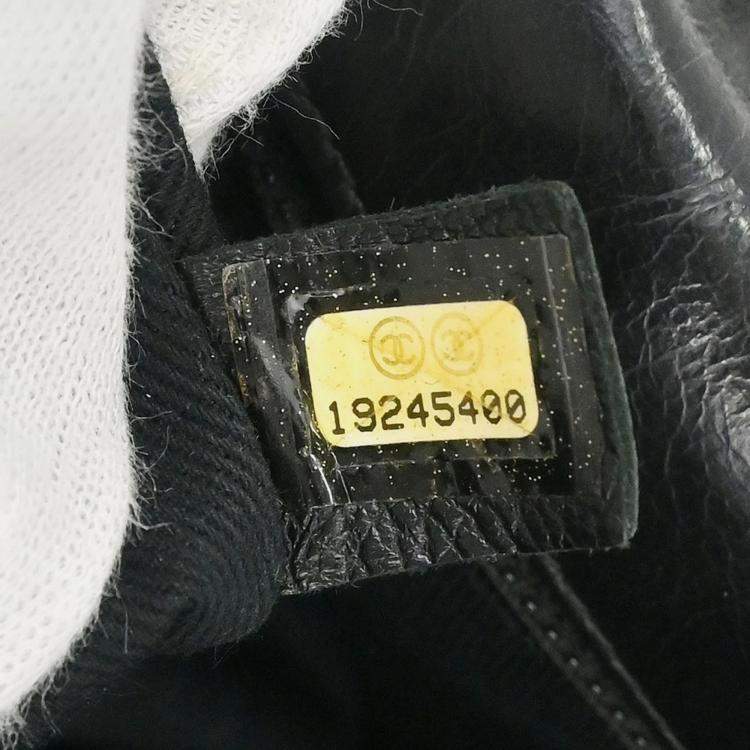 Pre Owned Chanel Black Calfskin Icon Shoulder Bag