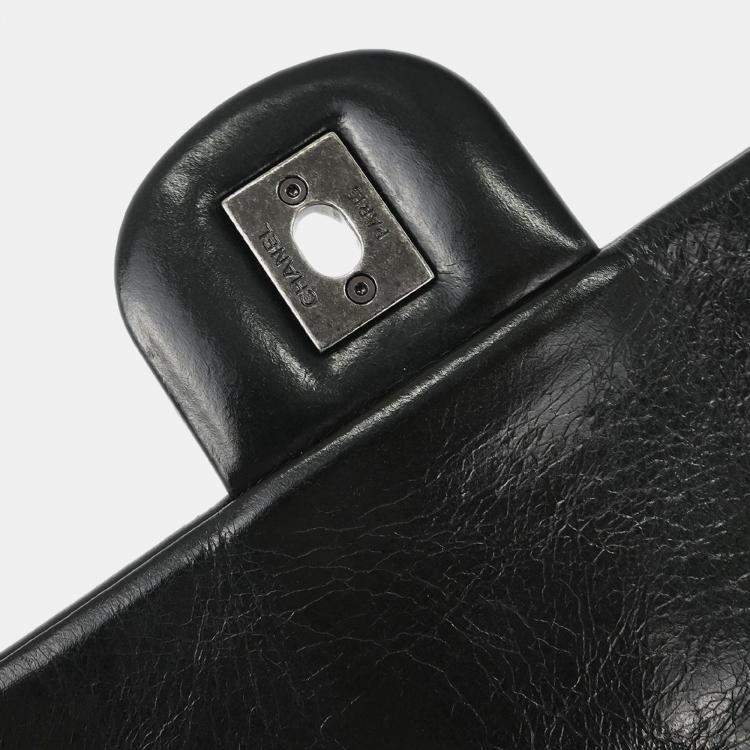 Pre Owned Chanel Black Calfskin Icon Shoulder Bag