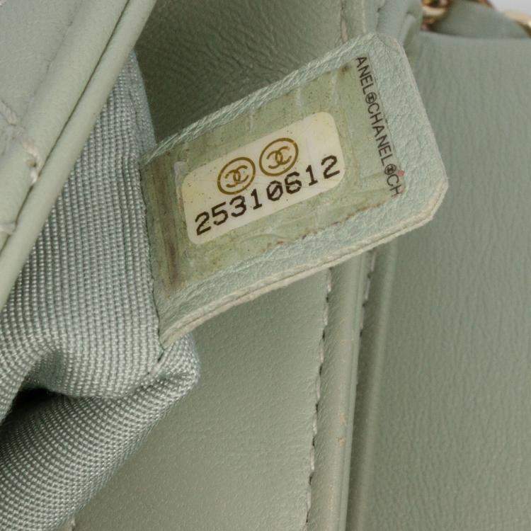 Pre Owned Chanel Green Small Quilted Lambskin Citizen Chic Flap