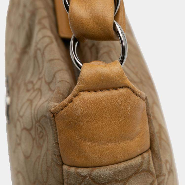 مملوكة مسبقًا Chanel Brown CC Suede Camellia Hobo
