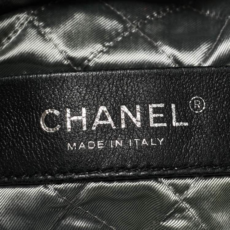 Pre Owned Chanel Black Tweed Rocket Embellished Shopper Tote