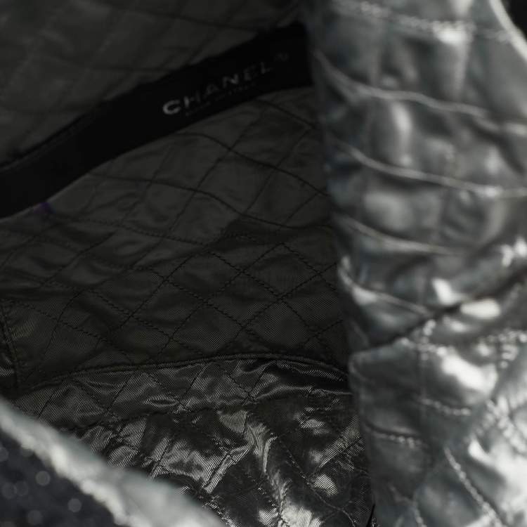 Pre Owned Chanel Black Tweed Rocket Embellished Shopper Tote