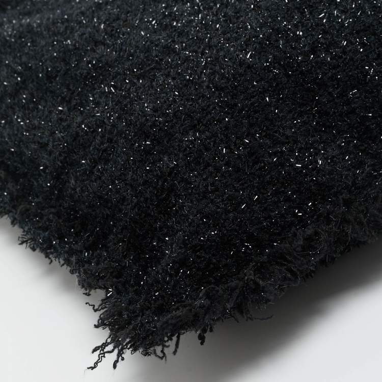 Pre Owned Chanel Black Tweed Rocket Embellished Shopper Tote