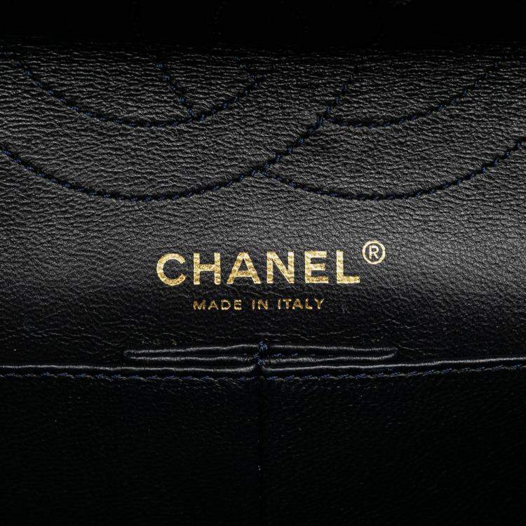 Pre Owned Chanel Blue Reissue 2.55 Quilted Denim Double Flap 226