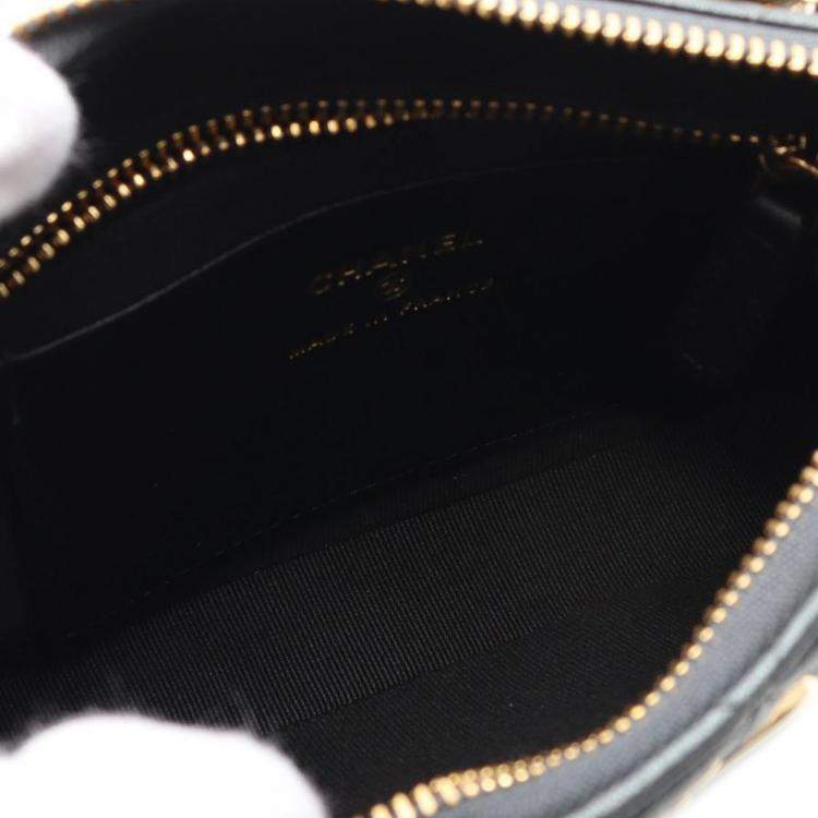 Pre Owned Chanel Grey CC Quilted Metallic Lambskin Charms Hobo