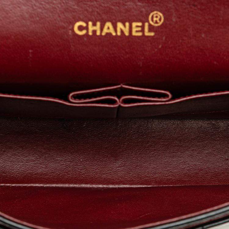 Pre Owned Chanel Black Medium Classic Lambskin Double Flap
