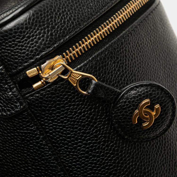 Pre Owned Chanel Black CC Caviar Vanity Bag
