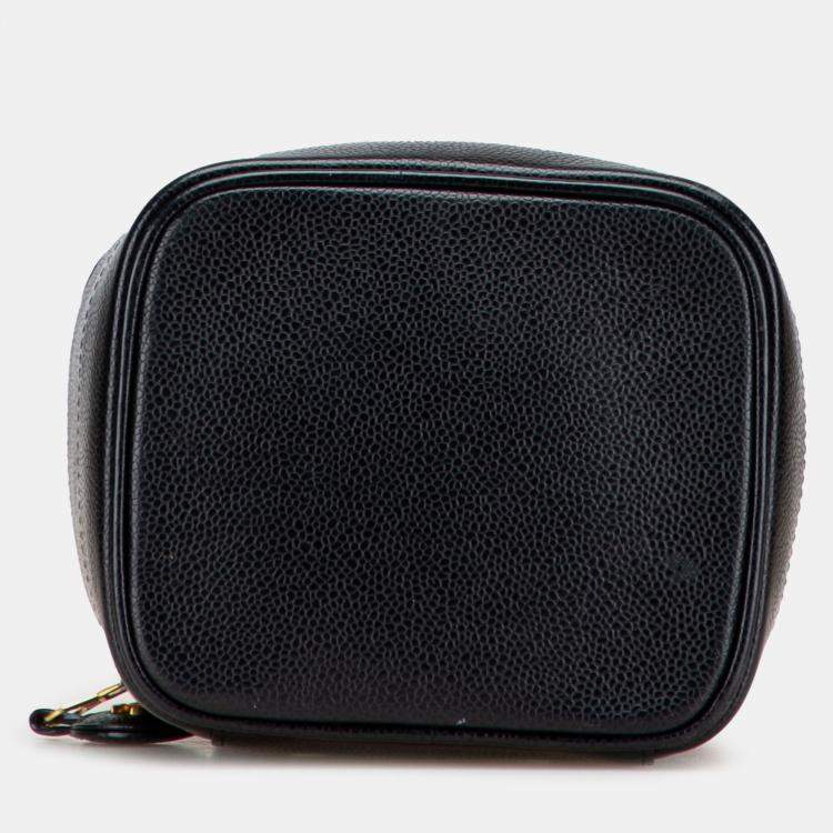 Pre Owned Chanel Black CC Caviar Vanity Bag