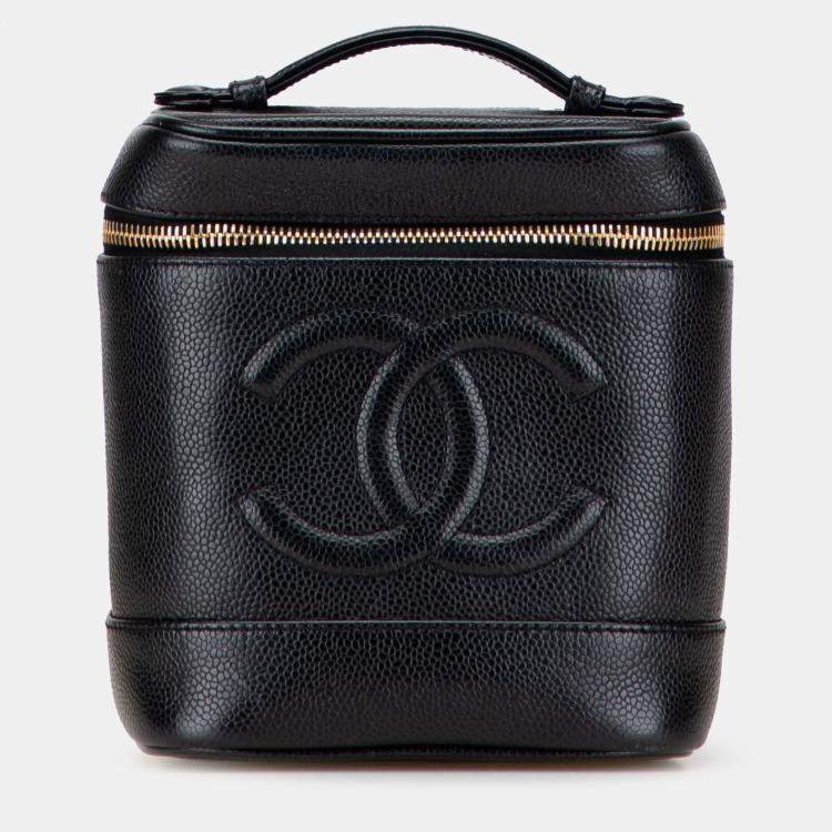 Pre Owned Chanel Black CC Caviar Vanity Bag