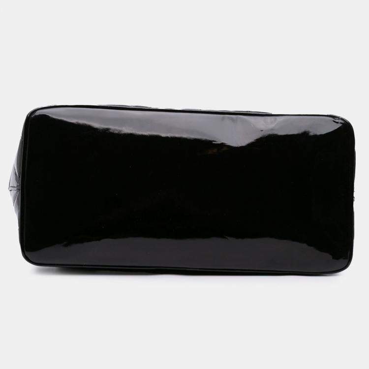 Pre Owned Chanel Black Patent Medallion Tote