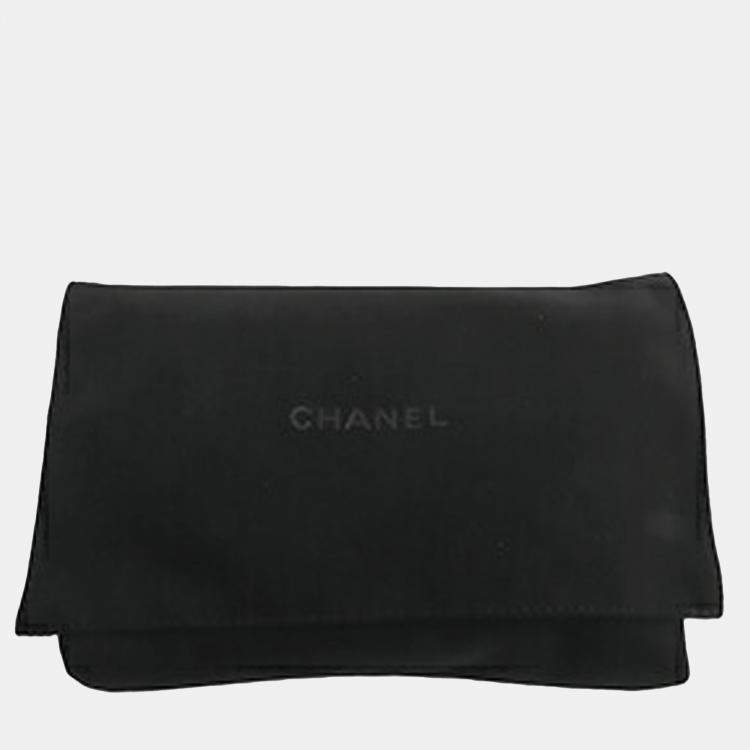 Pre Owned Chanel Black CC Quilted Velour Half Moon Chain Crossbody