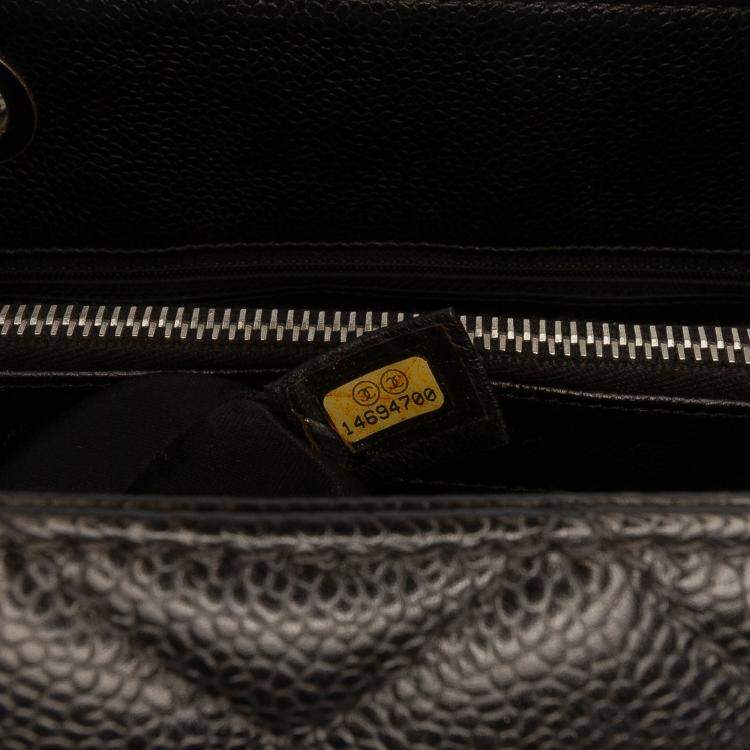Pre Owned Chanel Black Caviar Grand Shopping Tote