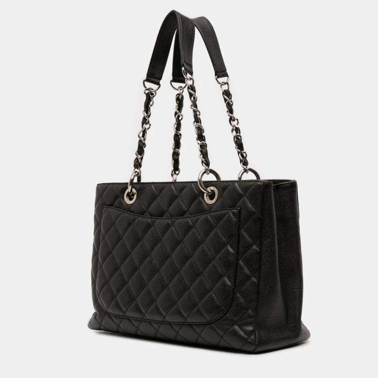 Pre Owned Chanel Black Caviar Grand Shopping Tote