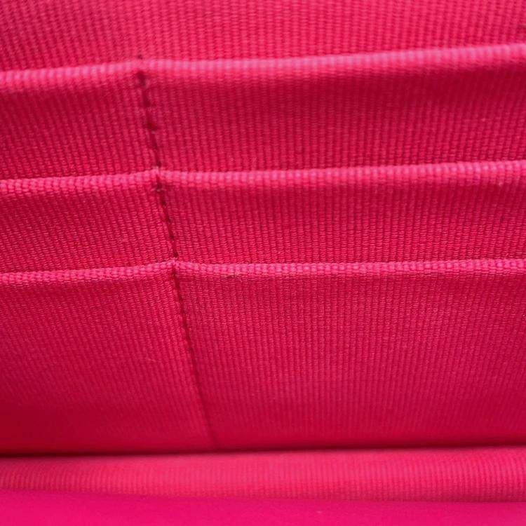 Pre Owned Chanel Boy'S Chanel Chevron Chain Wallet Pink Caviar Leather