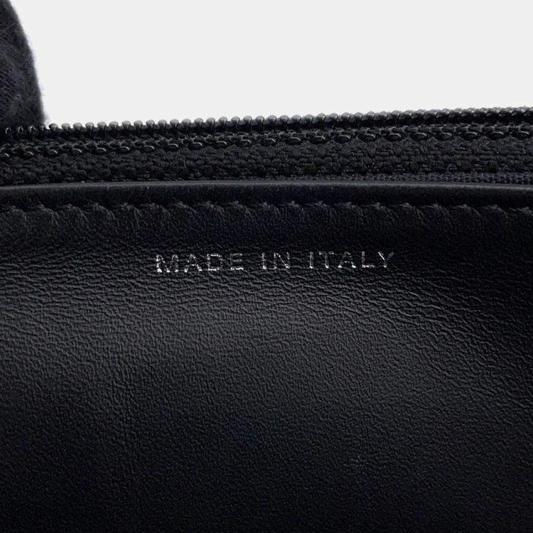 Pre Owned Chanel Cc Logo Chain Wallet Black Caviar Leather