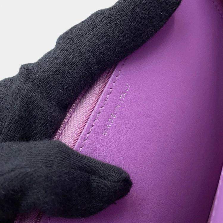 Pre Owned Chanel Chain Wallet Multicolor Tweed