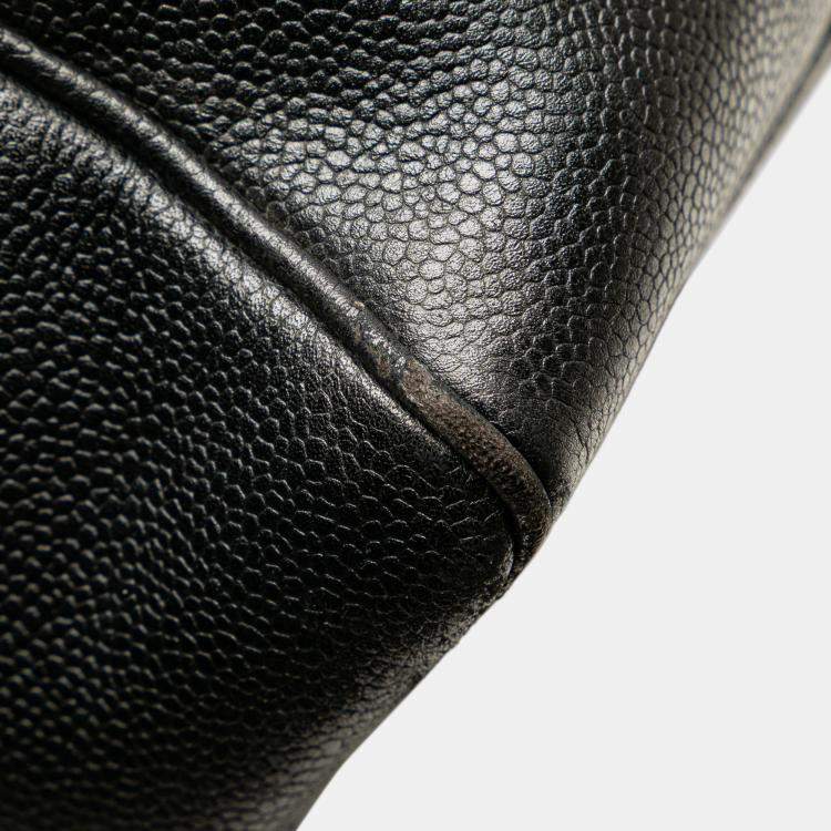 Pre Owned Chanel Black CC Caviar Boston Bag