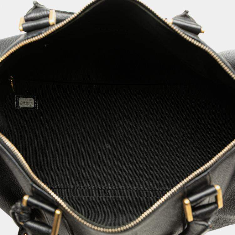 Pre Owned Chanel Black CC Caviar Boston Bag