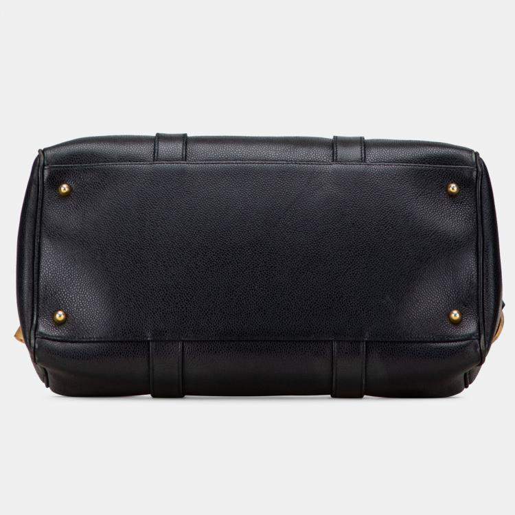 Pre Owned Chanel Black CC Caviar Boston Bag