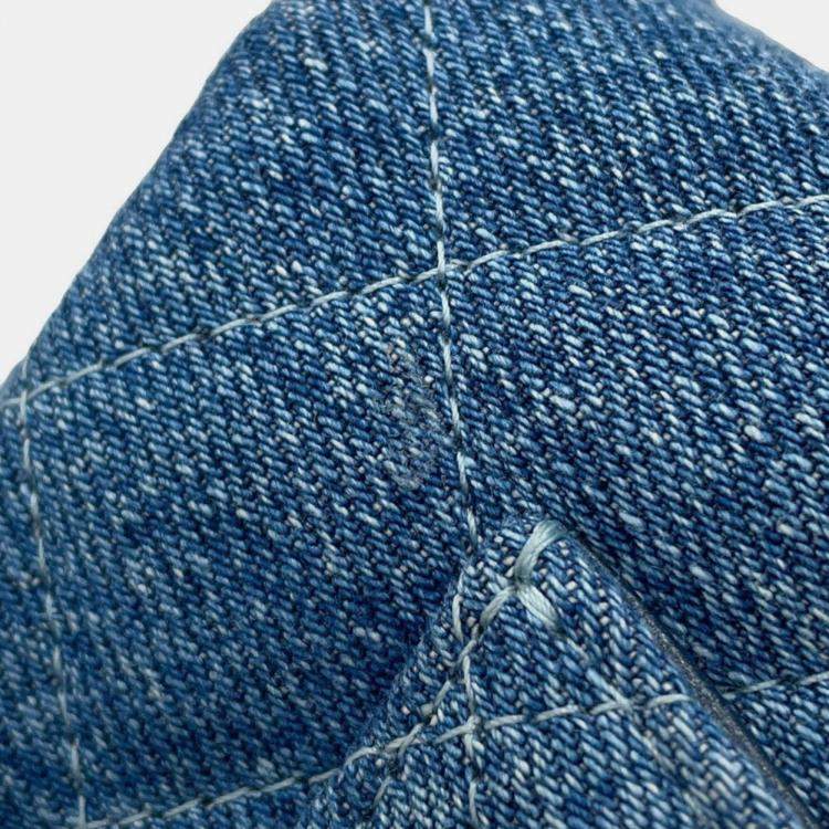 Pre Owned Chanel Flap Gradient Denim Blue Shoulder Bags