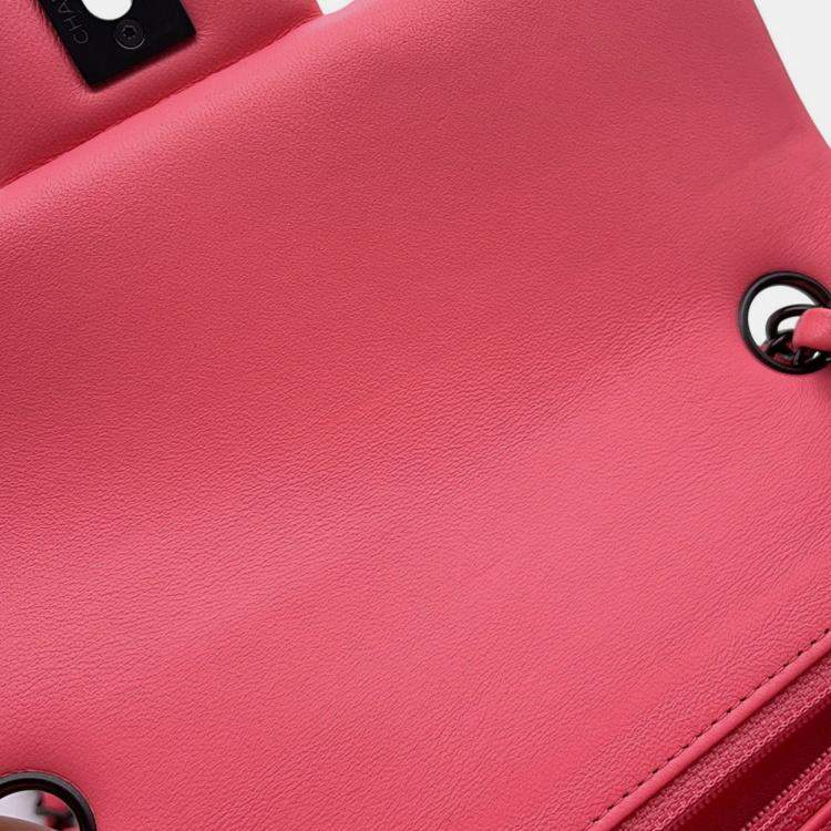 Pre Owned Chanel Single Flap Pink Lambskin Chain Shoulder Bag