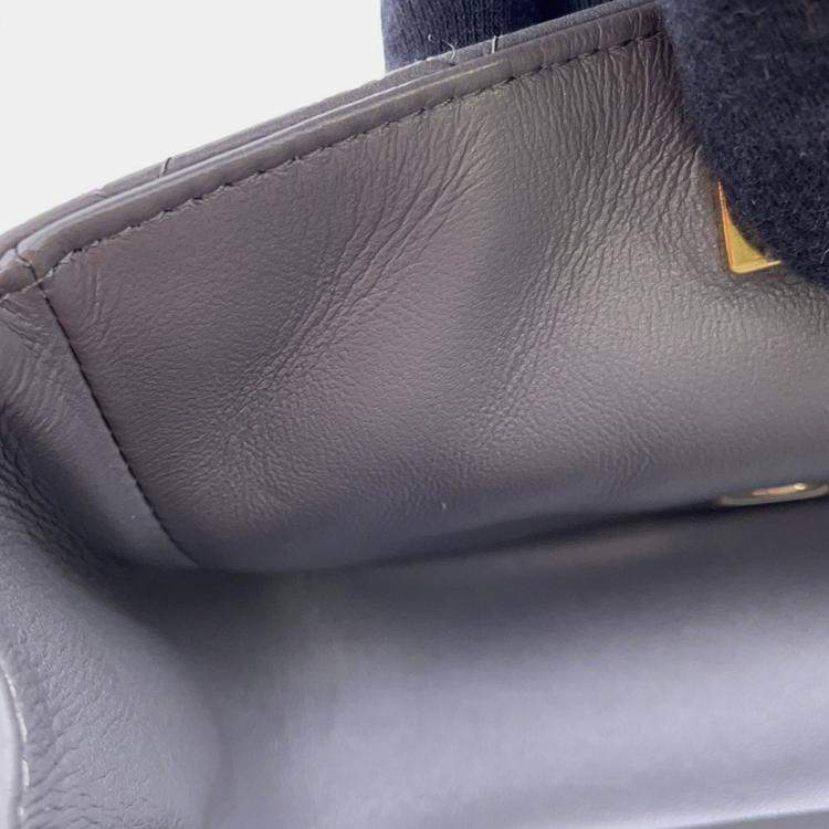 Pre Owned Chanel Flap Mini Gray Lambskin Matelasse Chain Shoulder Bag