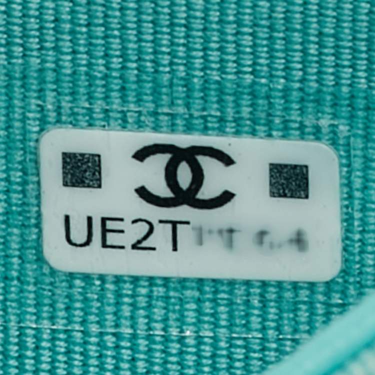 Pre Owned Chanel Turquoise Quilted Leather Trendy CC Wallet on Chain