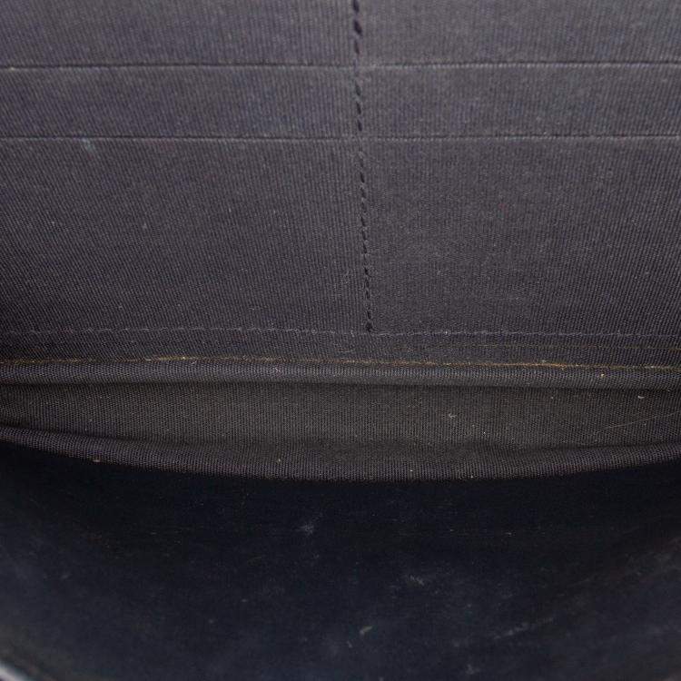 Pre Owned Chanel Blue CC Square Stitched Calfskin Wallet on Chain